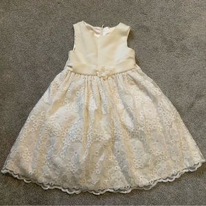 Girl’s Cream Lace and Satin Gown